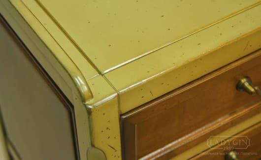 Столешница узкого комода с 6 ящиками во французском стиле фото