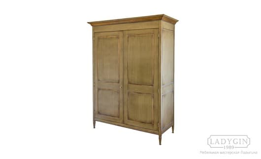 Деревянный платяной двухстворчатый шкаф в классическом стиле на заказ - 3