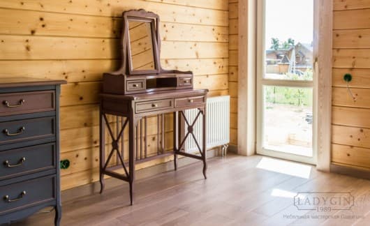 Деревянный туалетный столик с зеркалом в спальню в стиле Прованс на заказ - 8