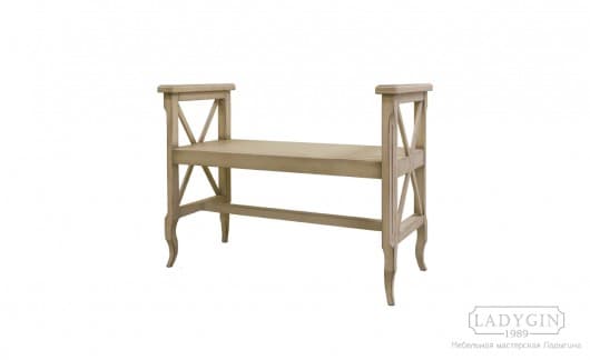 Деревянная скамья банкетка с подлокотниками в стиле прованс на заказ - 3