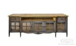 Большой четырехстворчатый винтажный деревянный комод с ящиками и дверками с раскладкой ромб на заказ - 26