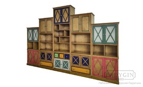 Деревянный шкаф-стеллаж в детскую в классическом французском стиле на заказ - 23