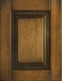 Деревянный навесной шкафчик со стеклянными дверками в стиле Прованс на заказ - 74